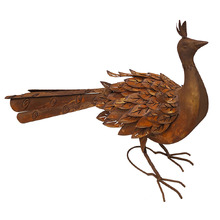 Rust Peacock Garden Statue