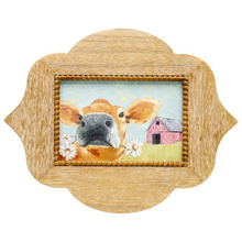 Cow with Daisies Framed Wall Art