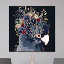 Black Crown Framed Canvas Wall Art