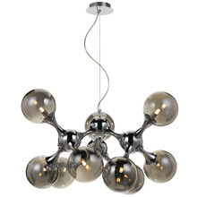 Chrome Cosmo 9 Light Glass Pendant