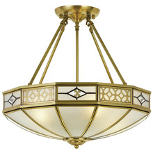 Brass Sahil Metal Semi Flush Mount Light