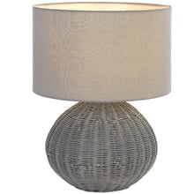 Miel Rattan & Linen Table Lamp