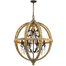 Gavia 8 Light Birch Wood Chandelier