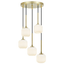Elara Frosted Glass 5 Light Pendant