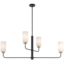 Jaramillo 4 Light Metal & Glass Long Pendant