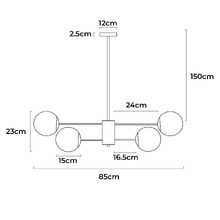 Blundell Frosted Glass 8 Light Pendant