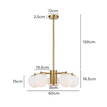 Blundell Frosted Glass 5 Light Pendant