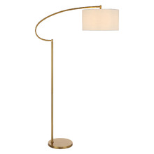 Portis Gold Arched Iron & Linen Floor Lamp