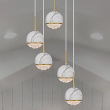 Hikaru Marble-look 5 Light Pendant