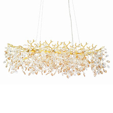 Roshan 10 Light Rectangular Crystal Pendant