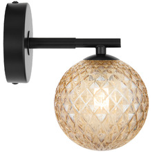 Calista Iron & Amber Diamond Glass Wall Sconce