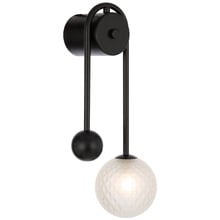 Calista II Iron & Frosted Diamond Glass Wall Sconce