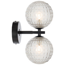 Calista Iron & Diamond Glass 2 Light Wall Sconce