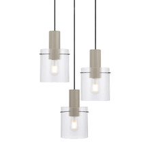 Orla Ribbed Glass 3 Light Cluster Pendant
