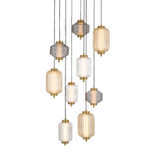 Torso Glass 9 Light LED Cluster Pendant Light