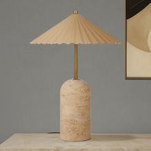 Thierry Travertine LED Table Lamp