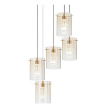 Ximena Metal & Glass LED 5 Light Pendant