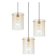 Ximena Metal & Glass LED 3 Light Pendant