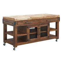 Pedro Pine Kitchen Cart