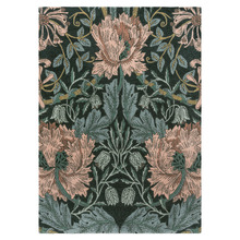 Teal Honeysuckle & Tulip Hand-Tufted Pure New Wool Rug