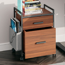 Walnut Titus 2 Drawer Mobile Pedestal