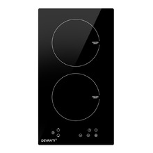 Devanti 30cm 2 Zone Ceramic Induction Cooktop