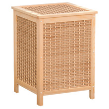 Godwin Pine Wood & Linen Laundry Hamper