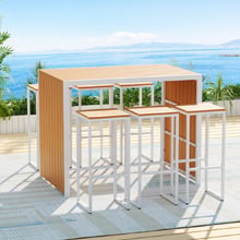 6 Seater Corleone Outdoor Bar Table & Stool Set