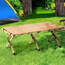 Gale Beech Wood Roll-Up Outdoor Table