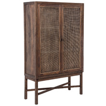 Westham Mango Wood Rattan Storage Cabinet