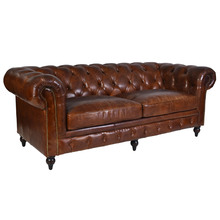 Esama Chesterfield 3 Seater Leather Sofa