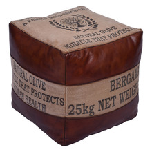 Tan Astrid Leather Ottoman