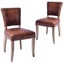 Levi Waxed Leather Dining Chairs (Set of 2)