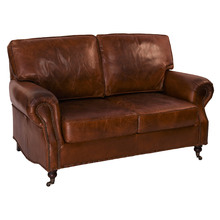 Dark Brown Helena 2 Seater Leather Sofa