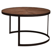 Lethia Round Reclaimed Oak Wood Coffee Table