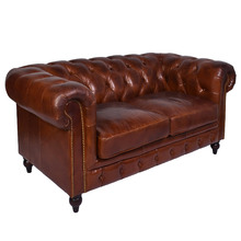 Esama Chesterfield 2 Seater Leather Sofa