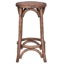 65cm Rahami Elm Wood & Rattan Barstool