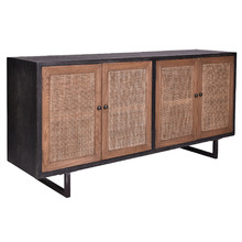 Elodie Oak Wood & Rattan Sideboard