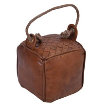 Tan Travie Square Leather  Door Stop