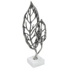 Leaf Duo Aluminium & Marble Sculpture