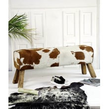 Brown Astrid Cowhide Bench
