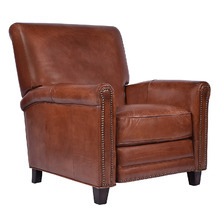 Jesse Aged Cowhide Leather Recliner Chair