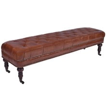Remiel Aged 3 Seater Cowhide Bench