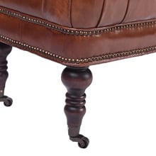 Remiel Aged 3 Seater Cowhide Bench
