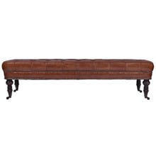 Remiel Aged 3 Seater Cowhide Bench