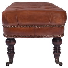 Remiel Aged 3 Seater Cowhide Bench