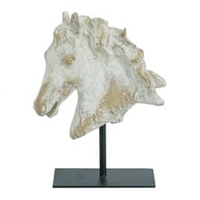 Isaac Horse Head on Iron Base Statue