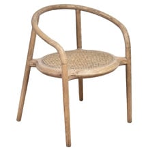 Emma Oak Wood & Rattan Dining Chair