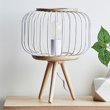 Corazon Pine Wood Iron Table Lamp