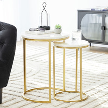 2 Piece Marley Marble Nesting Side Table Set